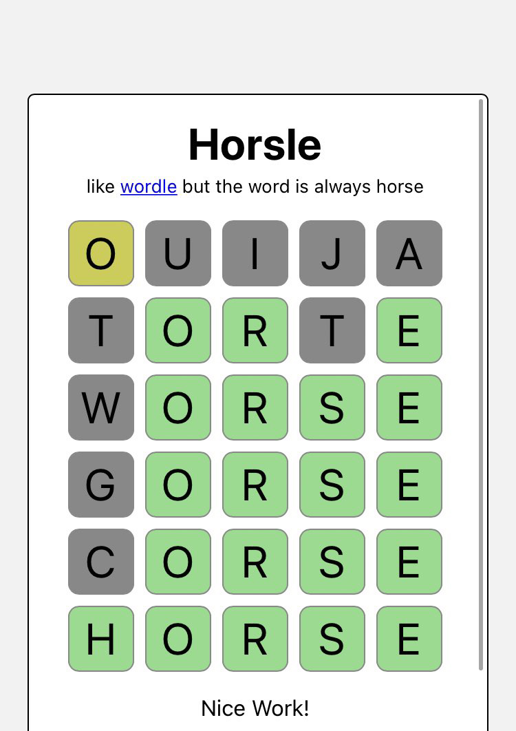 Horsle - Exploiting word knowledge